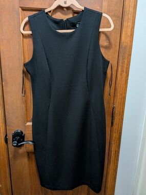 Harve Benard Black Sleeveless Midi Sheath Dress